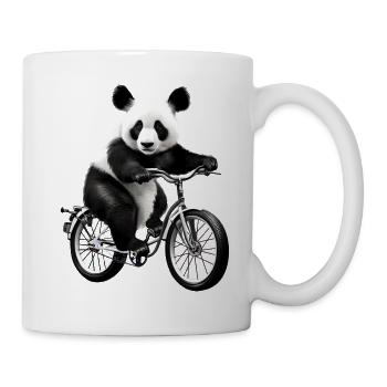 Panda auf dem Fahrrad - Tasse - Weiß - Rechts