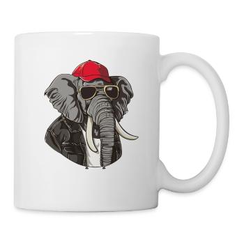 Lustiger Elefant mit Sonnenbrille für einen - Tasse - Weiß - Rechts