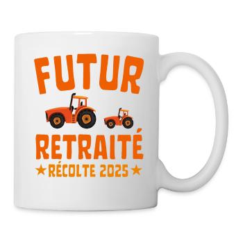 Futur Retraité Récolte 2025 Tracteur Agriculteur - Mug blanc - blanc - Droite