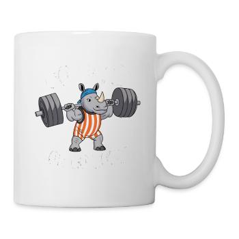 FITNESSSTUDIO, HART ARBEITEN ODER NACH HAUSE GEHEN - Tasse - Weiß - Rechts