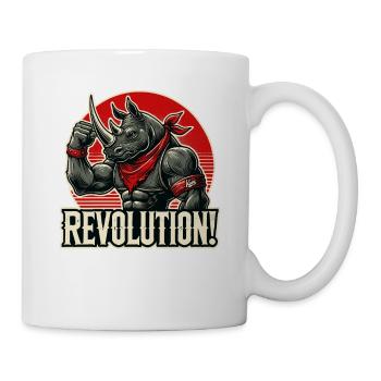 Funny Rhino Revolution Greeting - Mug - white - Right