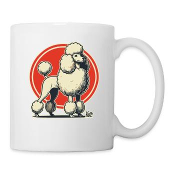 Caniche rétro majestueux - Mug blanc - blanc - Droite