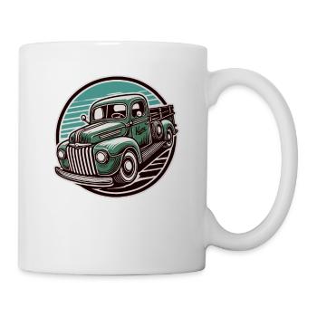 Camionnette rétro vintage Oldtimer - Mug blanc - blanc - Droite