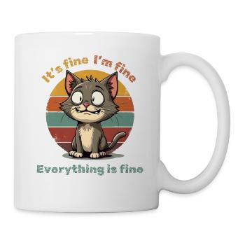 Chat - Ça va - Je vais bien - Tout va bien - Mug blanc - blanc - Droite