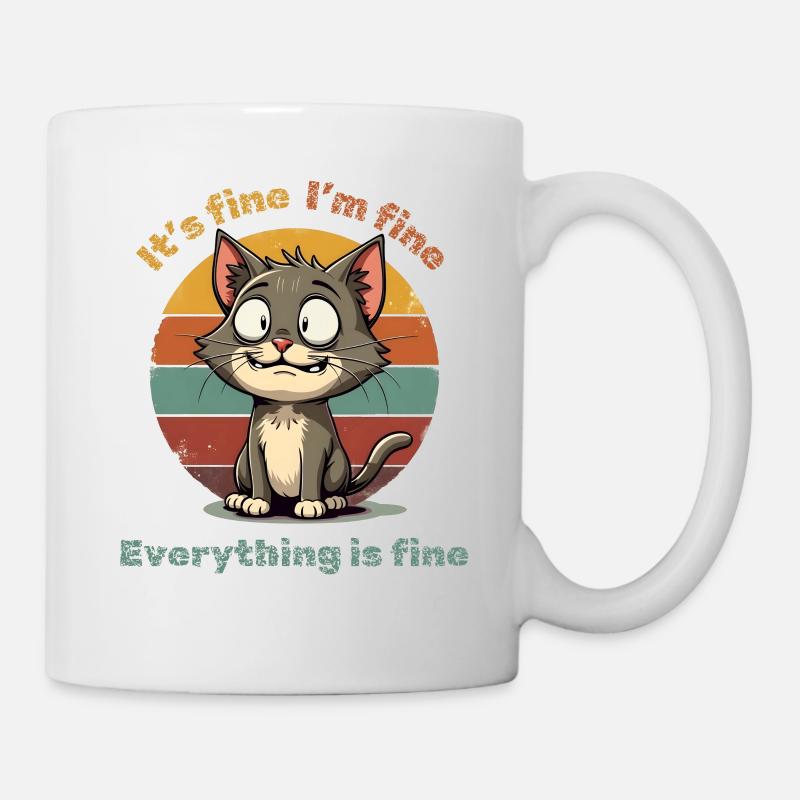 Chat - Ça va - Je vais bien - Tout va bien - Mug blanc - blanc