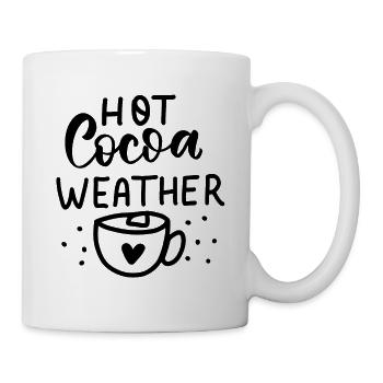 Hot Cocoa Weather, Funny Winter Season Lovers - Mug - white - Right