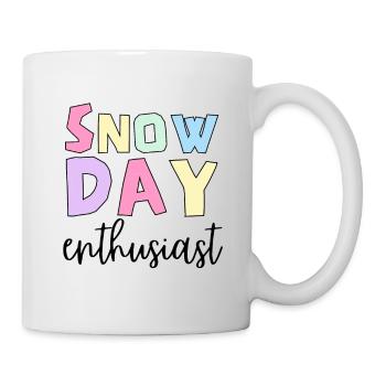 Funny Snow Day Enthusiast, Humor Winter Season - Mug - white - Right