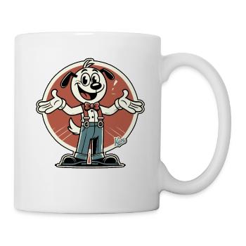 Klassischer Retro-Gentleman-Hund - Tasse - Weiß - Rechts