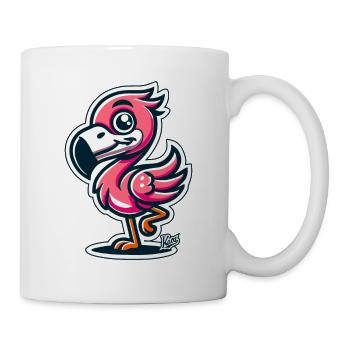 Flamant rose drôle amical - Mug blanc - blanc - Droite