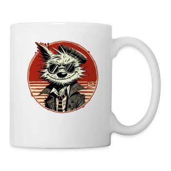 Disheveled old detective dog - Mug - white - Right