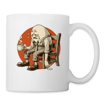 Tired morning egg with coffee - Mug - white - Right