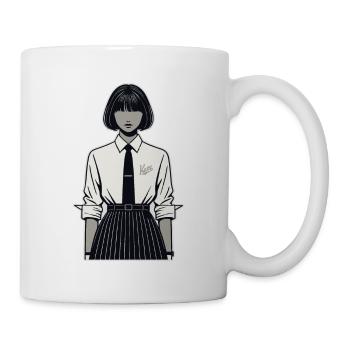 Japonaise en uniforme scolaire - Mug blanc - blanc - Droite