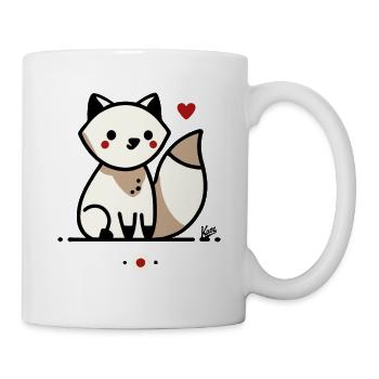 Süßer Fuchs mit Liebe und Herz - Tasse - Weiß - Rechts
