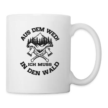 à l’écart, je dois aller chez le bûcheron de la forêt en disant - Mug blanc - blanc - Droite