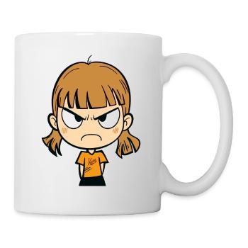 fille de dessin animé en colère - Mug blanc - blanc - Droite