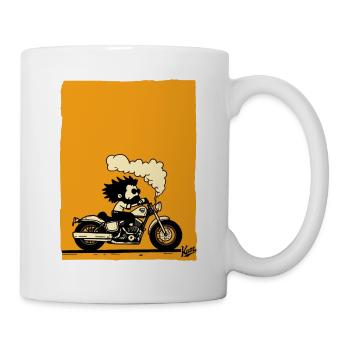 Ab auf den Highway - Motorrad Biker - Tasse - Weiß - Rechts