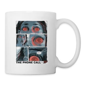 Comic about the horror of the millennial phone call - Mug - white - Right