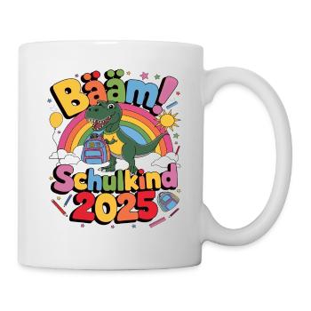 Schulkind 2025 Einschulung Schulanfang - Tasse - Weiß - Rechts