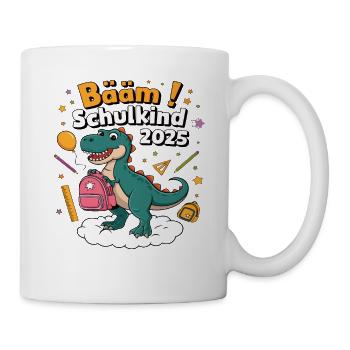 Schulkind 2025 Einschulung Schulanfang - Tasse - Weiß - Rechts