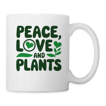 Paix, amour et plantes - Idée cadeau de jardin amusant - Mug blanc - blanc - Droite