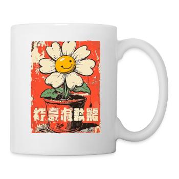 Funny flower in flower pot - Mug - white - Right