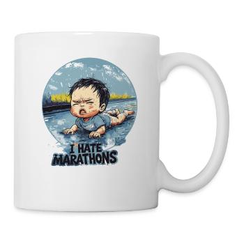 Crying baby "I hate marathons" - Mug - white - Right