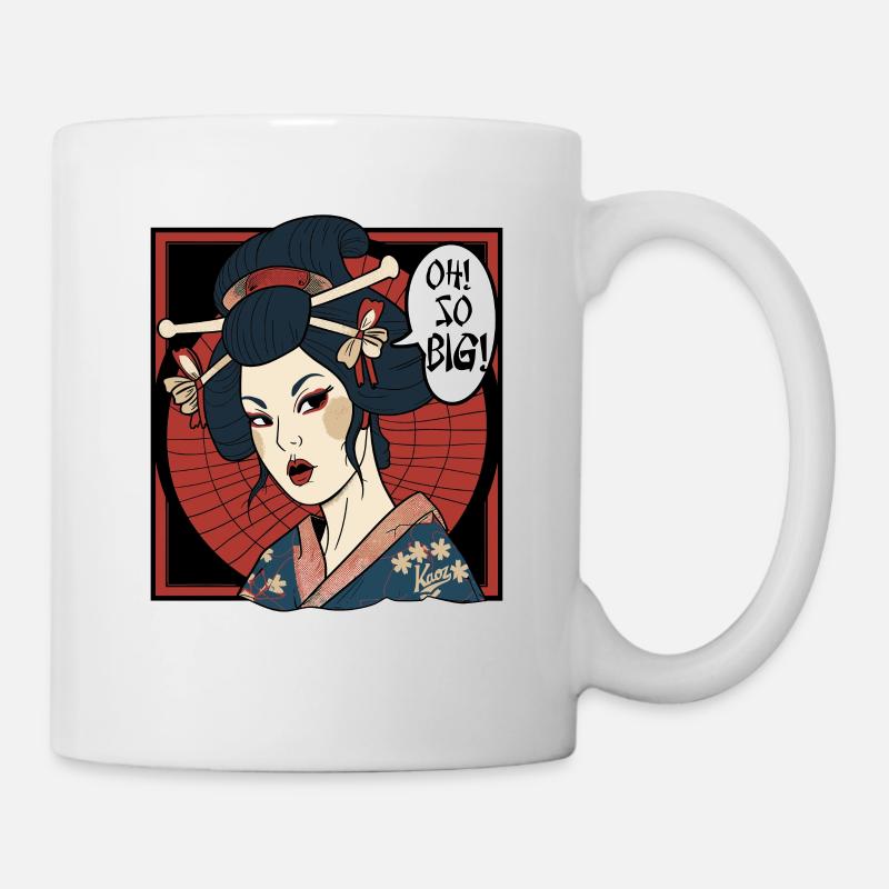 Japanese geisha thinks: "It's so big" - Mug - white