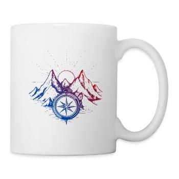 Berge Kompass - Tasse - Weiß - Rechts