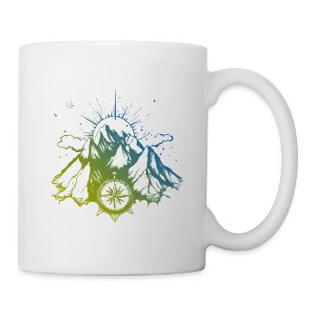 Berge Kompass Symbol - Tasse - Weiß - Rechts