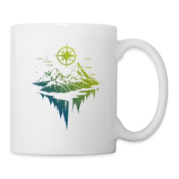 Mountains icon compass - Mug - white - Right