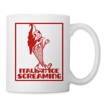 Schreiendes italienisches Eiscreme-Maskottchen - Tasse - Weiß - Rechts