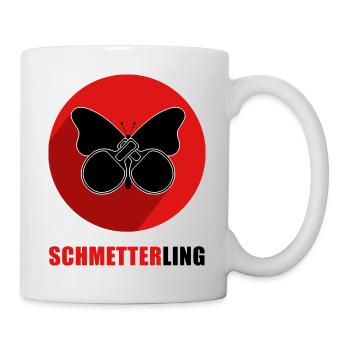 Smash-Schmetterling Tischtennisgeschenk für Profis - Tasse - Weiß - Rechts