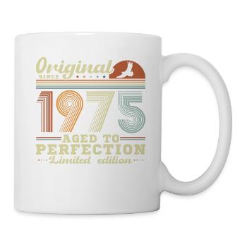 Jahrgang 1975 50th Anniversary Retro Geschenk - Tasse - Weiß - Rechts