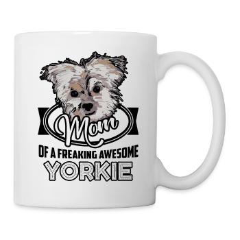 Mom Of A Freaking Awesome Yorkie - Mug - white - Right
