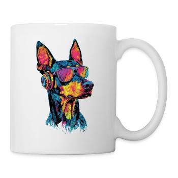 Dobermann Hunde Motiv Wachhund Stolze Dobermänner - Tasse - Weiß - Rechts