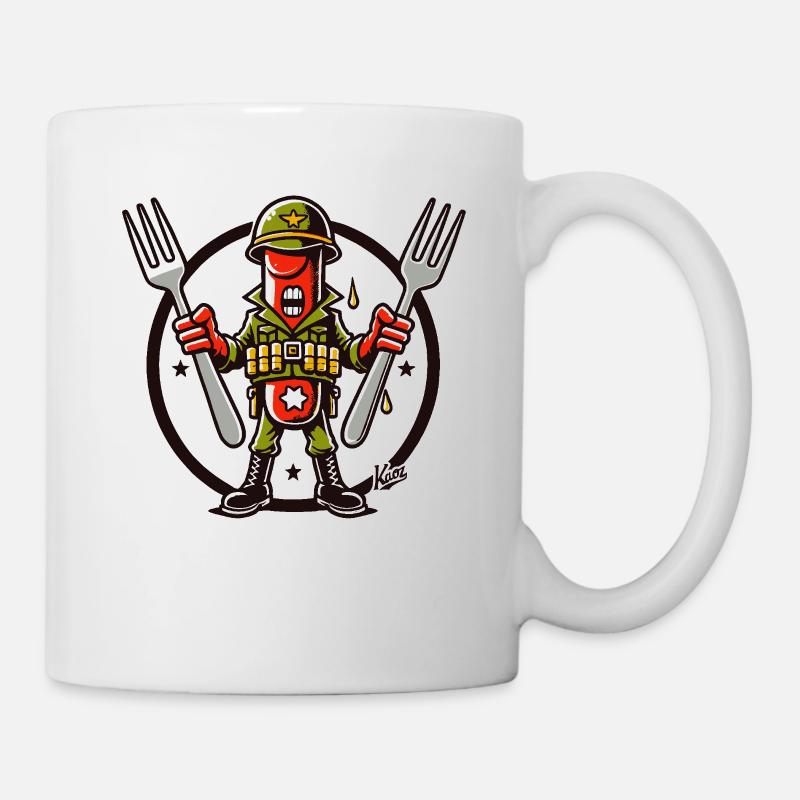 Leutnant Kommandant Wurst - Tasse - Weiß