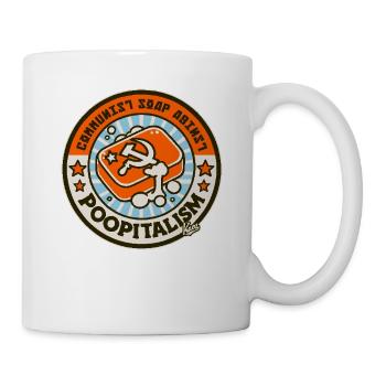 Parodie: Kommunistische Seife gegen Kackitalismus - Tasse - Weiß - Rechts