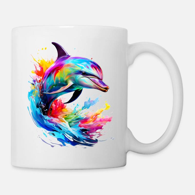 Painted Dolphin - Mug - white