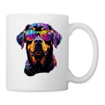 Les chiens Rottweiler aiment les fiers amateurs de rottweiler - Mug blanc - blanc - Droite