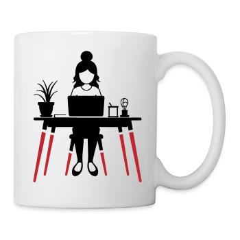 Learning Woman Computer Job - Mug - white - Right