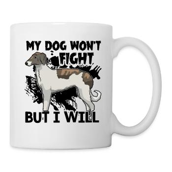 My Borzoi Dog Wont Fight But I Will - Mug - white - Right