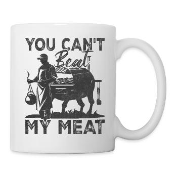 You Can't Top My Meat Lustiges BBQ & Grillen - Tasse - Weiß - Rechts