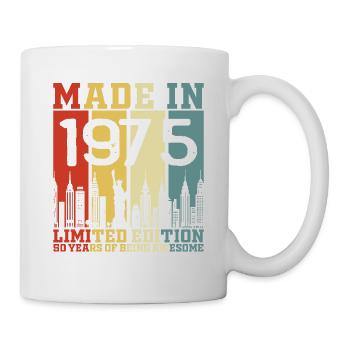 1975 Vintage Retro Geburtstagsgeschenk - Tasse - Weiß - Rechts