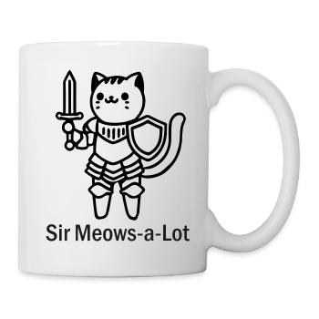 Chevalier chat en armure brillante-Sir Miaou beaucoup design - Mug blanc - blanc - Droite