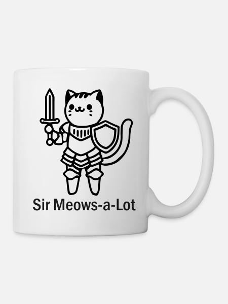 Katzenritter in glänzender Rüstung - Sir Miaut viel Design - Tasse - Weiß