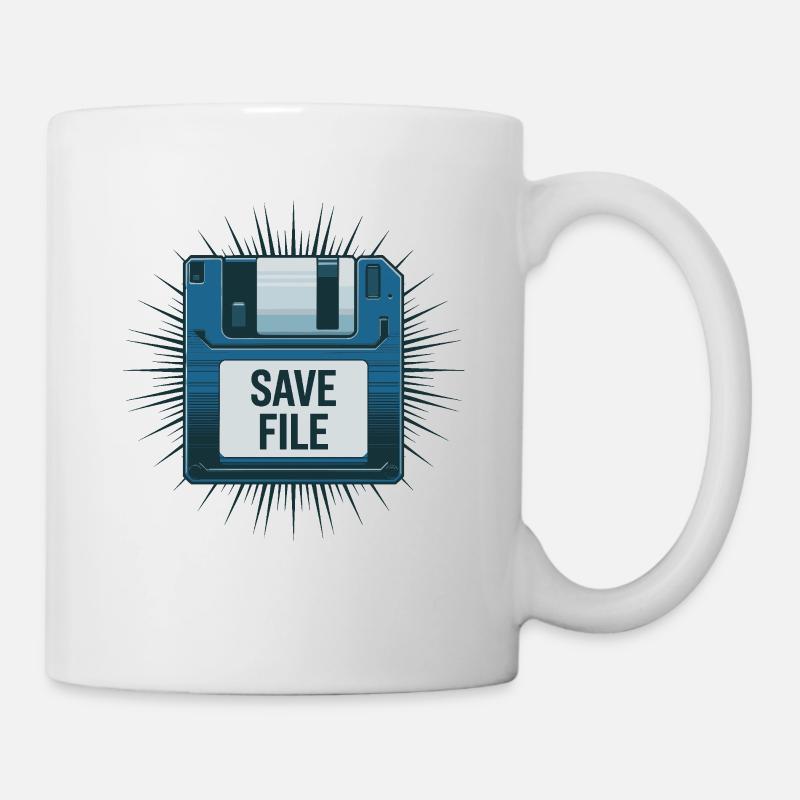 Save Disk Diskette 90s PC für einen Computer - Tasse - Weiß