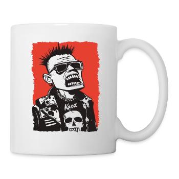80s punk rocker in retro look - Mug - white - Right