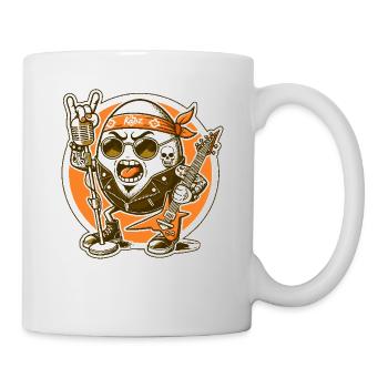 De la musique rock, de la guitare et un œuf de groupe de rock - Mug blanc - blanc - Droite