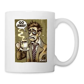 Go away! old morning grouch with coffee - Mug - white - Right