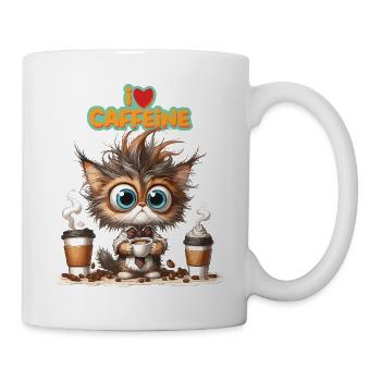 Cat Kitten Coffee Caffeine Colleague Office - Mug - white - Right